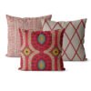 Red Bohemian Farmhouse Cushion Cover